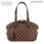 ショッピングLOUIS 新品同様 ルイ ヴィトン LOUIS VUITTON ダミエ ヴェローナ PM ハンド バッグ エベヌ ブラウン N41117 ゴールド 金具 Verona PM 90292534