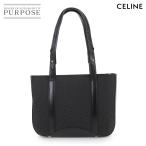新品同様 セリーヌ CELINE Cマカダム トート バッグ キャンバス レザー ブラック ゴールド 金具 ヴィンテージ 90292555