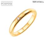 ショッピングティファニー ティファニー TIFFANY&CO. スタッキング バンド 9号 リング ダイヤ 1P K18 YG イエローゴールド 750 指輪 Stacking Ring 90295912