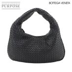 新品同様 ボッテガ ヴェネタ BOTTEGA VENETA イントレチャート ワンショルダー バッグ レザー ブラック 115653 ガンメタ 金具 90296036