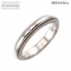 ティファニー TIFFANY&amp;Co. ミルグレイン バンド 7.5号 リング ダイヤ 幅3mm Pt プラチナ 指輪 トゥギャザー Milgrain Ring 90296926