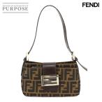未使用 展示品 フェンディ FENDI ズッカ ショルダー バッグ キャンバス レザー ブラウン 26723 シルバー 金具 Zucca Shoulder Bag 90297085