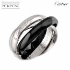カルティエ Cartier トリニティ MM #49 リング セラミック K18 WG 3連 750 ホワイトゴールド 指輪 Trinity Ring 90297643