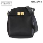 ショッピングホルダー 新品同様 サルヴァトーレ フェラガモ Salvatore Ferragamo Hug スマートフォン ホルダー ショルダー バッグ レザー ブラッグ 90298032
