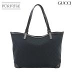 美品 グッチ GUCCI GGキャンバス トート バッグ レザー ブラック 247209 シルバー 金具 Tote Bag 90298057