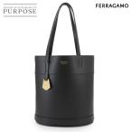 未使用 展示品 サルヴァトーレ フェラガモ Salvatore Ferragamo トート バッグ レザー ネロ 217533 Tote Bag 90298085