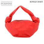 新品同様 ボッテガ ヴェネタ BOTTEGA VENETA ダブルノット ハンド バッグ レザー レッド 629635 赤 シルバー 金具 90298088