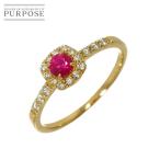 リング 12号 ルビー 0.26ct ダイヤ 0.19ct K18 YG イエローゴールド 750 指輪 Ruby Ring 90298305