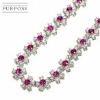 ルビー 7.54ct ダイヤ 9.60ct ネックレス 42.5cm K18 WG ホワイトゴールド 750 Ruby Necklace 90298414