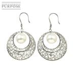 白蝶真珠 9.5mm K18 WG ピアス ホワイトゴールド 750 パール Pearl Earrings Pierced 90298421