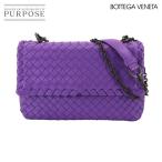 新品同様 ボッテガ ヴェネタ BOTTEGA VENETA イントレチャート チェーン ショルダー バッグ レザー パープル Chain Shoulder Bag 90298821