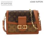 新品同様 ルイ ヴィトン LOUIS VUITTON モノグラム リバース ドーフィーヌ MM ショルダー バッグ ブラウン M45958 Dauphine MM 90299139