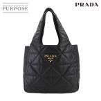 未使用 展示品 プラダ PRADA トート バッグ ナッパ レザー ブラック 1BG450 ゴールド 金具 Tote Bag 90299385