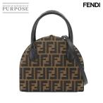 フェンディ FENDI ズッカ 2way ハンド ショルダー バッグ キャンバス レザー ブラウン ブラック ヴィンテージ 90299425