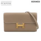 ショッピングHERMES 未使用 展示品 エルメス HERMES コンスタンスロング トゥーゴー 二つ折り 長財布 エバーカラー エトゥープ W刻印 ゴールド 金具 90300355