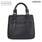 未使用 展示品 バーバリー BURBERRY ハンド バッグ レザー ブラック ノバチェック シルバー 金具 Hand Bag 90300585
