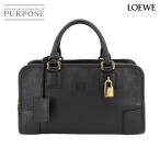 美品 ロエベ LOEWE アマソナ 28 ハンド バッグ レザー ブラック ゴールド 金具 Amazona 28 90301028
