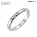 ショッピング15号 ティファニー TIFFANY&Co. スタッキング バンド 15号 リング ダイヤ 1P Pt プラチナ 指輪 Stacking Band Ring 90301772