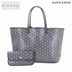 未使用 展示品 ゴヤール GOYARD サンルイ PM トート バッグ PVC レザー ヘリンボーン グレー シルバー 金具 Saint Louis PM 90302040