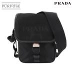 ショッピングPRADA 未使用 展示品 プラダ PRADA ショルダー バッグ ナイロン サフィアーノレザー ネロ 2VD028 シルバー 金具 Shoulder Bag 90302921