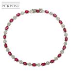 ルビー 4.10ct ダイヤ 1.25ct K18 WG ブレスレット 18.5cm ホワイトゴールド 750 Diamond Bracelet 90303043