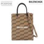 新品同様 バレンシアガ BALENCIAGA BBモノグラム ラージ ショッピング バッグ 2way ハンド ショルダー バッグ PVC レザー 90304503