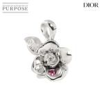 ショッピングディオール クリスチャン ディオール Christian Dior ルビー ペンダント トップ K18 WG ホワイトゴールド 750 花 Pendant Top 90304665