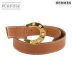 エルメス HERMES ホースシュー ベルト クシュベル エプソン ゴールド 70 〇U刻印 ゴールド 金具 ヴィンテージ Horseshoe Belt 90304714