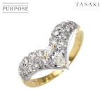 ショッピングPT タサキ TASAKI 10号 リング ダイヤ 0.33/0.34ct Pt プラチナ K18 YG イエローゴールド 750 田崎真珠 指輪 Diamond Ring 90305352