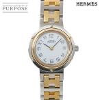 エルメス HERMES クリッパー コンビ ヴィンテージ レディース 腕時計 デイト ホワイト クォーツ ウォッチ Clipper 90305839