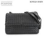 新品同様 ボッテガ ヴェネタ BOTTEGA VENETA イントレチャート オリンピア スモール チェーン ショルダー バッグ レザー ブラック 90306007