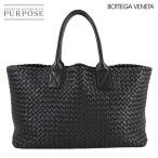 新品同様 ボッテガ ヴェネタ BOTTEGA VENETA イントレチャート カバ MM トート バッグ レザー ブラック 115664 Cabat MM 90306036