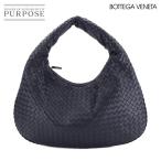 ショッピングbottega 新品同様 ボッテガ ヴェネタ BOTTEGA VENETA イントレチャート ワンショルダー バッグ レザー ネイビー 115653 ガンメタ 金具 90306044