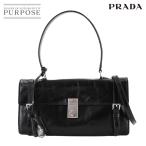 未使用 展示品 プラダ PRADA 2way ハンド ショルダー バッグ レザー ブラック 1BN026 シルバー 金具 Hand Shoulder Bag 90306087