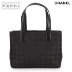 未使用 展示品 シャネル CHANEL ニュートラベルライン トート PM バッグ ナイロンジャガード レザー ダークブラウン A20457 90306103