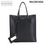 新品同様 バレンシアガ BALENCIAGA ザ ペーパー トート バッグ レザー ブラック Papier Tote Bag 90306112