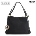 新品同様 フェンディ FENDI ズッカ ショルダー バッグ キャンバス レザー ブラック 8BR652 ゴールド 金具 Zucca Shoulder Bag 90306137