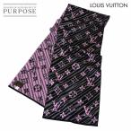 ショッピングVUITTON 未使用 展示品 ルイ ヴィトン LOUIS VUITTON エシャルプ エピストーム モノグラム ニット マフラー ブラック ピンク M70431 90306153