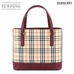 ショッピングバーバリー 未使用 展示品 バーバリー BURBERRY ノバチェック ハンド バッグ キャンバス レザー ベージュ ボルドー ゴールド 金具 Tote Bag 90306180