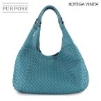 新品同様 ボッテガ ヴェネタ BOTTEGA VENETA イントレチャート ミディアム カンパーナ ショルダー バッグ レザー ブルー 125787 90306186
