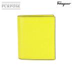 サルヴァトーレ フェラガモ Salvatore Ferragamo ガンチーニ コンパクト ウォレット 二つ折り 財布 レザー イエロー 90306222