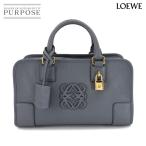 ショッピングLOEWE 新品同様 ロエベ LOEWE アマソナ 28 ハンド バッグ レザー グレー ゴールド 金具 Amazona 28 90306571