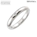 ティファニー TIFFANY&amp;Co. スタッキング バンド 6.5号 リング ダイヤ 1P Pt プラチナ 指輪 Stacking Band Ring 90306630