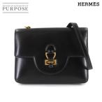 エルメス HERMES サンドリーヌ ショルダー バッグ ボックスカーフ レザー ブラック 〇S刻印 1989年製 ヴィンテージ ゴールド 金具 90307086