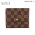 未使用 展示品 ルイ ヴィトン LOUIS VUITTON ダミエ ポルトフォイユ アナイス 三つ折り 財布 エベヌ N63242 Anais Wallet 90307153