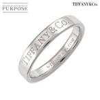ティファニー TIFFANY&amp;Co. ロゴ バンド 7号 リング Pt プラチナ 指輪 Band Ring 90307413