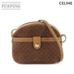セリーヌ CELINE マカダム ショルダー バッグ スエード レザー ブラウン ゴールド 金具 ヴィンテージ Macadam Shoulder Bag 90307540