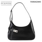 新品同様 サルヴァトーレ フェラガモ Salvatore Ferragamo ガンチーニ ショルダー バッグ レザー ブラック AQ-21 0170 90307554