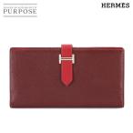 エルメス HERMES ベアンスフレ 二つ折り 長財布 エプソン ルージュアッシュ ルージュカザック T刻印 シルバー 金具 Bearn 90307813