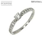 ティファニー TIFFANY&amp;Co. ハーモニー 8.5号 リング ダイヤ 0.18ct Pt プラチナ 指輪 Harmony Band Ring 90308092